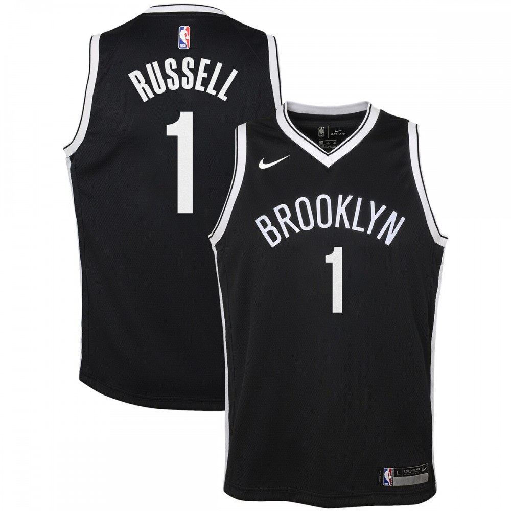 D'Angelo Russell Brooklyn Nets Youth Swingman Jersey Black - Icon Edition-Pro Kit Vault | Brand New 26/27 Sports Jerseys